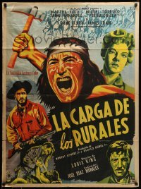 2r407 MASSACRE Mexican poster '56 Dane Clark, Native Americans, completely different art!