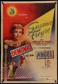 2r368 EL DEMONIO ES UN ANGEL Spanish '50 wacky devil and angel artwork!