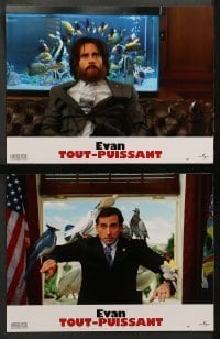 2r209 EVAN ALMIGHTY 8 French LCs '07 wacky image of Steve Carell as Noah w/animals!