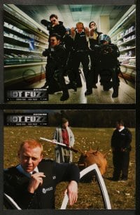 2r299 HOT FUZZ 6 French LCs '07 great completely different images of wacky Simon Pegg & Nick Frost!