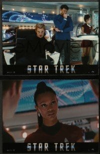 2r342 STAR TREK 4 French LCs '09 great images of Chis Pine, Zachary Quinto, Zoe Saldana!