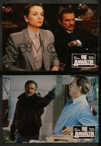 2r116 PHYSICAL EVIDENCE 8 German LCs '89 cool images of Burt Reynolds, Theresa Russell!