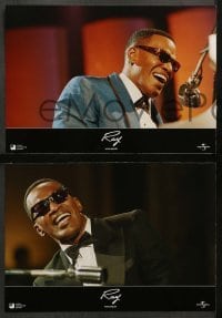2r117 RAY 8 German LCs '05 different images of Jamie Foxx as musician Ray Charles, Kerry Washington