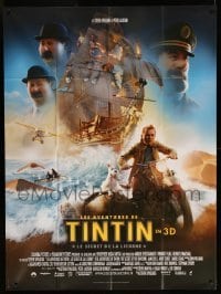 2s605 ADVENTURES OF TINTIN French 1p '11 Steven Spielberg's CGI version of the Belgian comic!