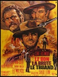 2s752 GOOD, THE BAD & THE UGLY French 1p R70s Clint Eastwood, Van Cleef, Sergio Leone, Mascii art!