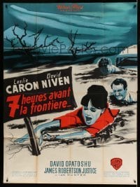 2s761 GUNS OF DARKNESS French 1p '62 different Koutachy art of Leslie Caron & David Niven!