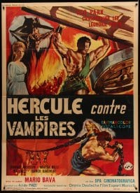 2s769 HERCULES IN THE HAUNTED WORLD French 1p '62 Mario Bava, different art of strongman Reg Park!