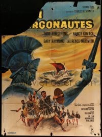 2s785 JASON & THE ARGONAUTS French 1p '63 Harryhausen, different art of colossus by Charles Rau!