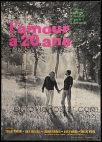 2s814 LOVE AT TWENTY style B French 1p '62 Francois Truffaut, Wajda, Ophuls, Rossellini & Ishihara!