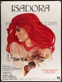 2s817 LOVES OF ISADORA French 1p '69 best different art of sexy Vanessa Redgrave by Michel Landi!