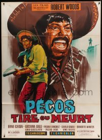 2s867 PECOS CLEANS UP French 1p '67 cool spaghetti western art by Constantine Belinsky!