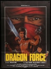 2s879 POWERFORCE French 1p '82 Dragon Force, cool kung fu artwork of Bruce Baron & Bruce Li!!