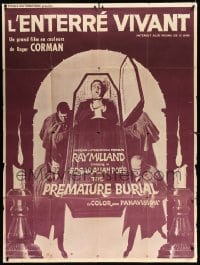 2s881 PREMATURE BURIAL French 1p '68 Edgar Allan Poe, horror art of Ray Milland buried alive!