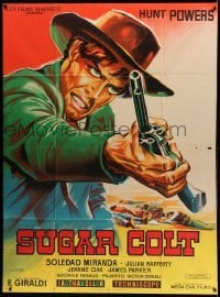2s947 SUGAR COLT French 1p '66 Hunt Powers, cool spaghetti western art by Constantine Belinsky!