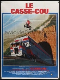 2s987 VIVA KNIEVEL French 1p '77 different Tanenbaum art of the daredevil jumping his motorcycle!