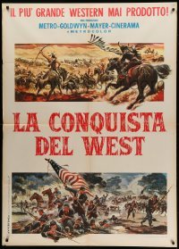 2s335 HOW THE WEST WAS WON Italian 1p '64 John Ford classic western epic, cool Reynold Brown art!