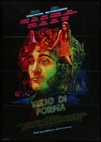 2s338 INHERENT VICE advance Italian 1p '15 cool Chorney montage art of Joaquin Phoenix & top stars!