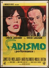 2s371 PERFORMANCE Italian 1p '71 directed by Nicolas Roeg, art of Mick Jagger by Enzo Nistri!