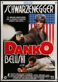 2s385 RED HEAT Italian 1p '88 different image of Arnold Schwarzenegger & Belushi, Danko!