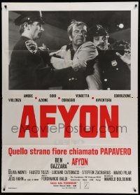 2s393 SICILIAN CONNECTION Italian 1p '72 Baldi's Afyon oppio, c/u of cops arresting Ben Gazzara!