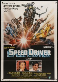 2s397 SPEED DRIVER Italian 1p '80 Fabio Testi, Senta Berger, wild car & motorcycle racing art!