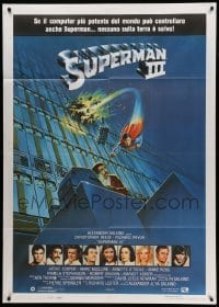 2s403 SUPERMAN III Italian 1p '83 art of Christopher Reeve flying with Richard Pryor by L. Salk!