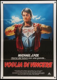 2s414 TEEN WOLF Italian 1p '86 great art of teenage werewolf Michael J. Fox by L. Cowell!