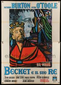 2s210 BECKET Italian 2p '64 different Brini art of Richard Burton & Peter O'Toole as King Henry II