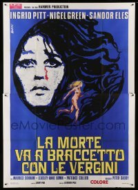2s225 COUNTESS DRACULA Italian 2p '72 Hammer, different art of vampire Ingrid Pitt by Tino Avelli!