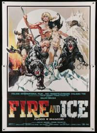 2s233 FIRE & ICE Italian 2p '83 Ralph Bakshi, really cool Frank Frazetta homage sexy fantasy art!