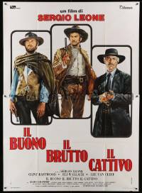 2s235 GOOD, THE BAD & THE UGLY Italian 2p R70s Eastwood, Van Cleef, Wallach, different Casaro art!