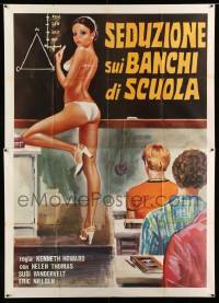 2s238 HEISSE TRAUME AUF DER SCHULBANK Italian 2p '79 art of sexy near-naked teacher at chalkboard!