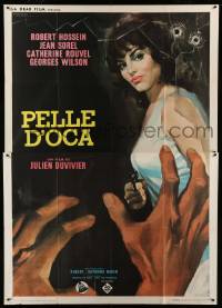 2s240 HIGHWAY PICKUP Italian 2p '64 Julien Duvivier, best different Nistri art of sexy girl w/gun!