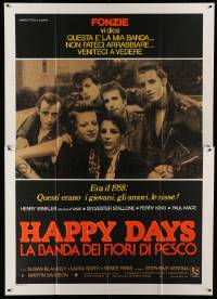 2s251 LORDS OF FLATBUSH Italian 2p '79 Happy Days, Fonzie, Rocky, & Perry with girls, different!