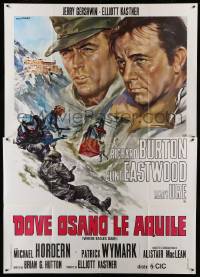 2s276 WHERE EAGLES DARE Italian 2p R70s different Stefano art of Clint Eastwood & Richard Burton!