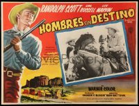 2s441 7 MEN FROM NOW Mexican LC '56 Budd Boetticher, great c/u of cowboy Randolph Scott on horse!