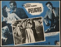 2s471 CRY DANGER Mexican LC '51 close up of Dick Powell with gun by Richard Erdman, film noir!
