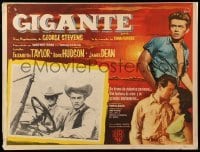 2s483 GIANT Mexican LC '57 great c/u of James Dean & Mercedes McCambridge in car, George Stevens