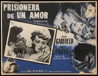 2s487 HE RAN ALL THE WAY Mexican LC '51 great close up of John Garfield & Shelley Winters!
