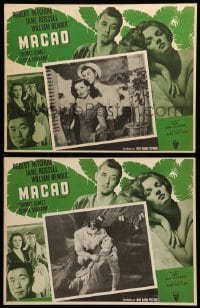 2s586 MACAO 2 Mexican LCs '52 Josef von Sternberg, Robert Mitchum, Jane Russell, William Bendix