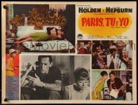 2s517 PARIS WHEN IT SIZZLES Mexican LC '64 c/u of Audrey Hepburn & William Holden in France!