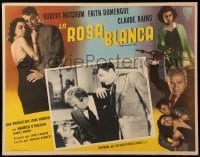 2s552 WHERE DANGER LIVES Mexican LC '50 Claude Rains between Robert Mitchum & Faith Domergue!