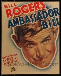 2s009 AMBASSADOR BILL WC R36 great huge headshot image of Will Rogers, political comedy!