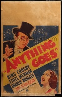 2s011 ANYTHING GOES WC '36 art of Bing Crosby & Ethel Merman singing, songs by Cole Porter!