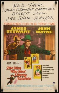 2s123 MAN WHO SHOT LIBERTY VALANCE WC '62 John Wayne & James Stewart 1st time together, John Ford