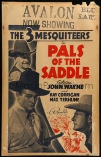 2s146 PALS OF THE SADDLE WC '38 great image of young John Wayne w/ The 3 Mesquiteers, ultra rare!
