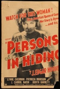 2s148 PERSONS IN HIDING WC '39 J. Edgar Hoover's true story of a male/female kidnapping pair!