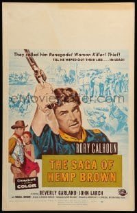 2s164 SAGA OF HEMP BROWN WC '58 art of Rory Calhoun in Civil War uniform, sexy Beverly Garland!