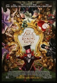 2t073 ALICE THROUGH THE LOOKING GLASS advance DS 1sh '16 Walt Disney, Lewis Carroll, Mia Wasikowska!