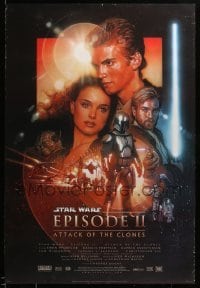 2t024 ATTACK OF THE CLONES style B DS 1sh '02 Star Wars Episode II, artwork by Drew Struzan!